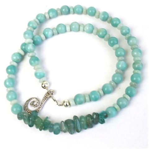 Aquamarine and Apatite necklace