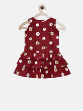 Load image into Gallery viewer, Girls Pink Self Design A-Line Dress