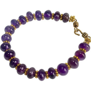 Amethyst and gold bracelet