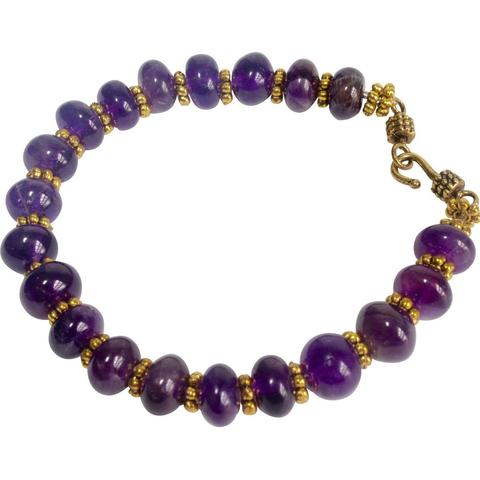 Amethyst and gold bracelet